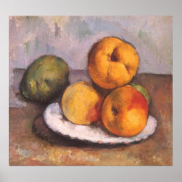 Still Life Quince, Äpfel, Birnen von Paul Cezanne Poster