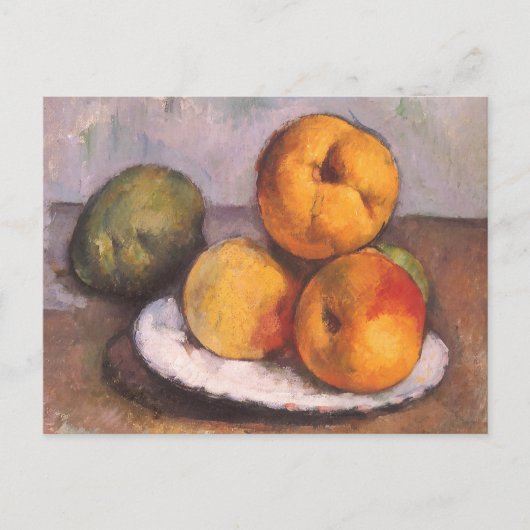 Still Life Quince, Äpfel, Birnen von Paul Cezanne Postkarte (Vorderseite)