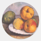 Still Life Quince, Äpfel, Birnen von Paul Cezanne Runder Aufkleber (Vorderseite)