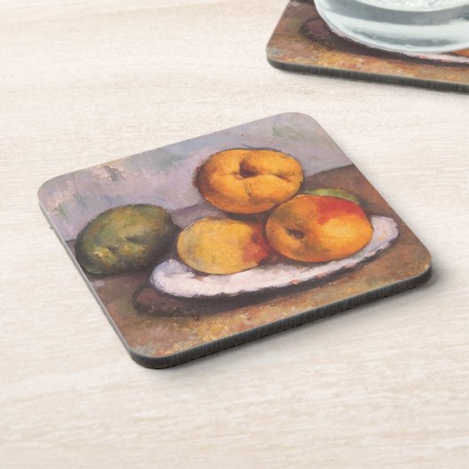 Still Life Quince, Äpfel, Birnen von Paul Cezanne Untersetzer (Linke Seite)
