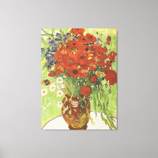Still Life Red Poppies and Daisies1890 Leinwanddruck (Vorderseite)