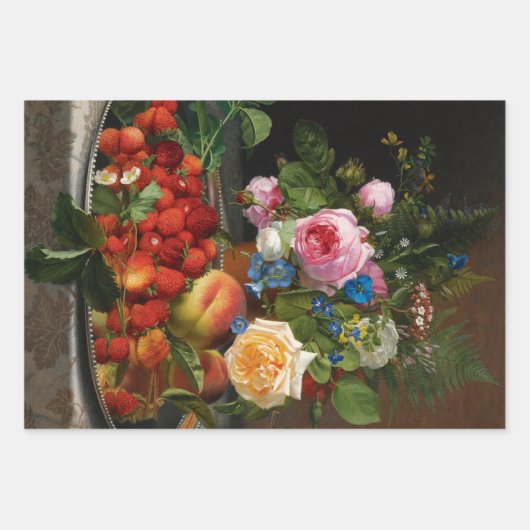 Still Life Rose und Erdbeeren von Otto Ottesen Geschenkpapier Set (Vorderseite 2)