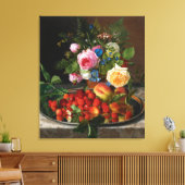 Still Life Rose und Erdbeeren von Otto Ottesen Leinwanddruck (Insitu (Wohnzimmer))