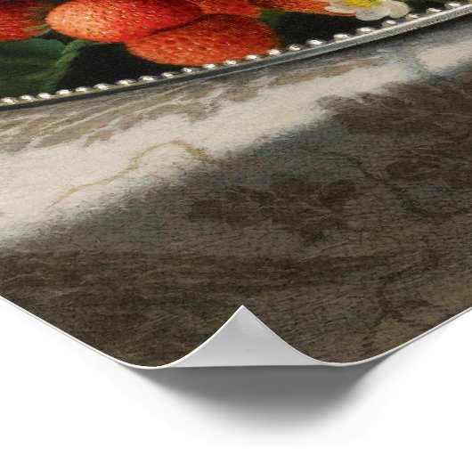 Still Life Rose und Erdbeeren von Otto Ottesen Poster (Ecke)