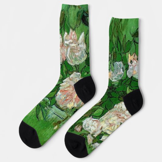 Still Life: Roses von Vincent van Gogh Socken (Linkes Detail)