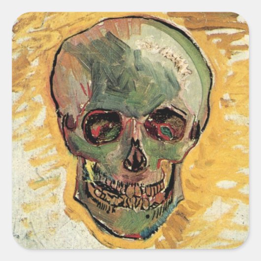 Still Life Skull von Vincent van Gogh Quadratischer Aufkleber (Vorderseite)