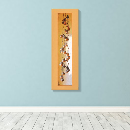 Still Life Südwest Style Terra Cotta Wind Chime Leinwanddruck (Insitu (Holzboden))