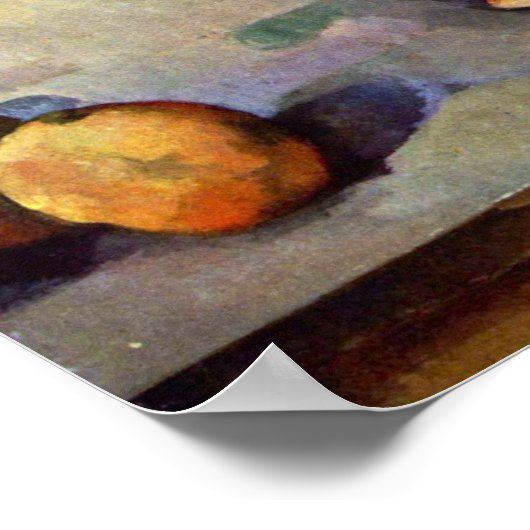 Still Life, Tulips und Äpfel von Paul Cezanne Poster (Ecke)