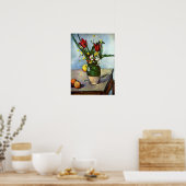 Still Life, Tulips und Äpfel von Paul Cezanne Poster (Küche)