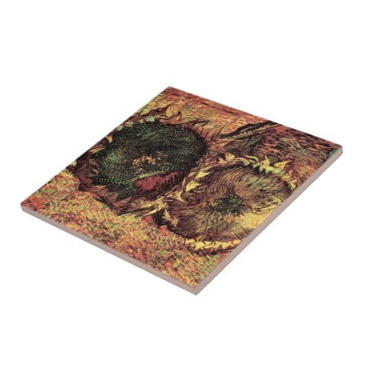 Still Life Two Cut Sonnenblumen von Vincent van Go Fliese (Seite)