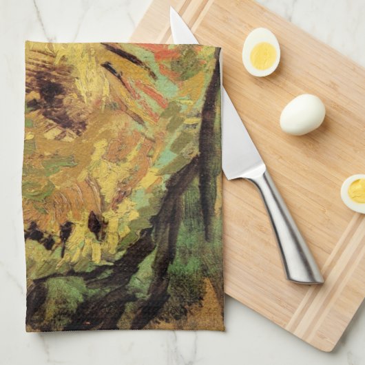 Still Life Two Cut Sonnenblumen von Vincent van Go Geschirrtuch (Viertel Falte)