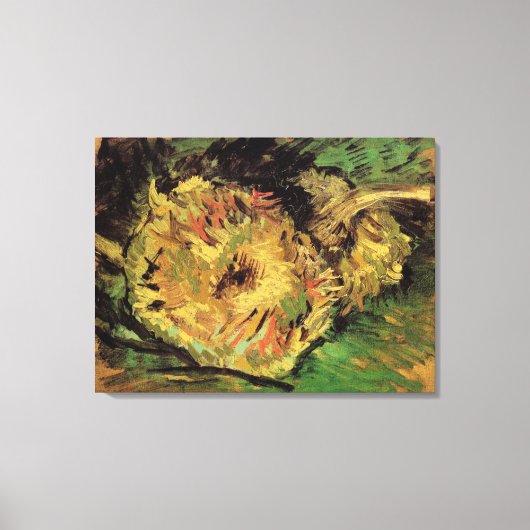 Still Life Two Cut Sonnenblumen von Vincent van Go Leinwanddruck (Vorderseite)