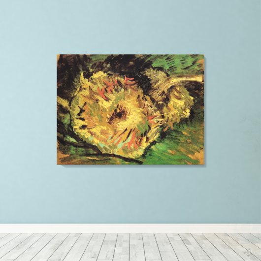 Still Life Two Cut Sonnenblumen von Vincent van Go Leinwanddruck (Insitu (Holzboden))