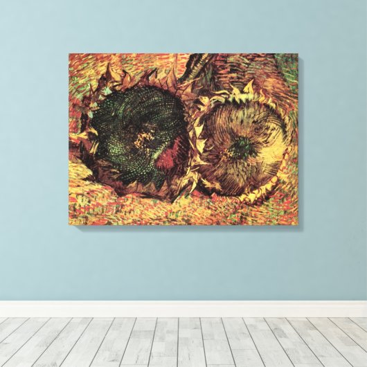 Still Life Two Cut Sonnenblumen von Vincent van Go Leinwanddruck (Insitu (Holzboden))