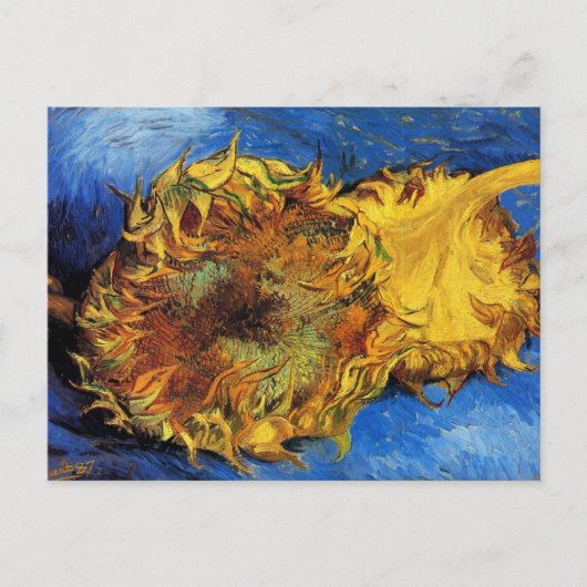 Still Life Two Cut Sonnenblumen von Vincent van Go Postkarte (Vorderseite)