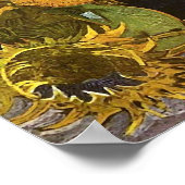 Still Life Vase Five Sunflowers Van Gogh Fine Art Poster (Ecke)