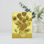 Still Life - Vase mit 15 Sonnenblumen von van Gogh Postkarte (Stehend Vorderseite)