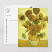 Still Life - Vase mit 15 Sonnenblumen von van Gogh Postkarte (Vorne/Hinten)