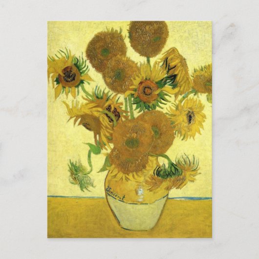 Still Life - Vase mit 15 Sonnenblumen von van Gogh Postkarte (Vorderseite)