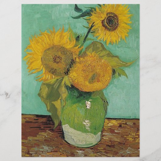 Still Life - Vase mit drei Sonnenblumen, Van Gogh (Vorderseite)