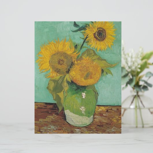 Still Life - Vase mit drei Sonnenblumen, Van Gogh (Stehend Vorderseite)