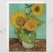 Still Life - Vase mit drei Sonnenblumen, Van Gogh (Vorne/Hinten)