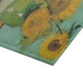 Still Life - Vase mit drei Sonnenblumen. Van Gogh Schneidebrett (Ecke)
