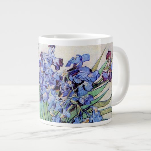 Still Life Vase mit Irisch von Vincent van Gogh Jumbo-Tasse (Vorderseite Rechts)