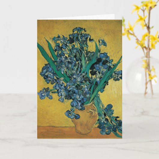 Still Life Vase mit Irisch von Vincent van Gogh Karte (Gelbe Blume)
