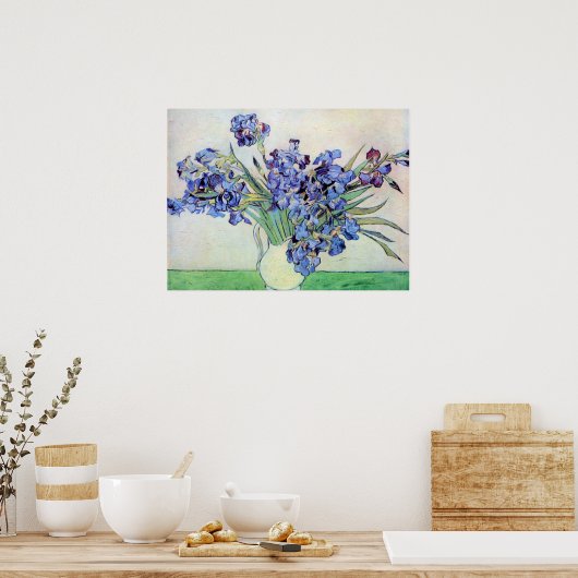 Still Life Vase mit Irisch von Vincent van Gogh Poster (Küche)