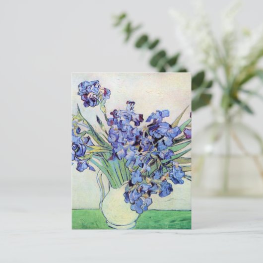 Still Life Vase mit Irisch von Vincent van Gogh Postkarte (Stehend Vorderseite)