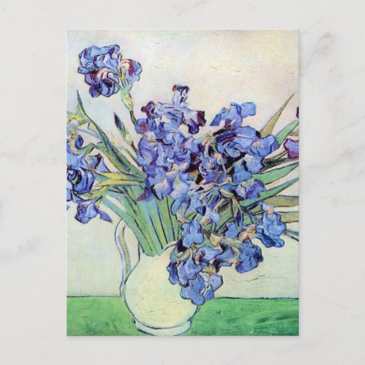 Still Life Vase mit Irisch von Vincent van Gogh Postkarte (Vorderseite)