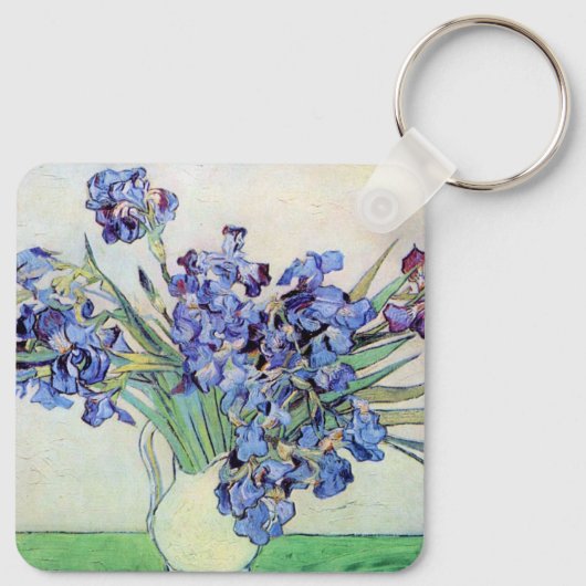 Still Life Vase mit Irisch von Vincent van Gogh Schlüsselanhänger (Rückseite)