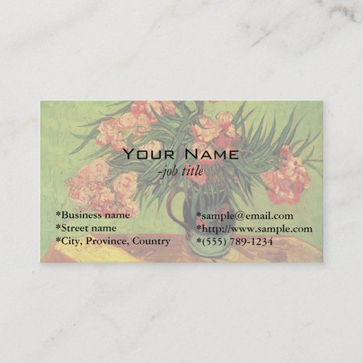 Still Life Vase mit Oleanders und Books, Van Gogh Visitenkarte (Vorderseite)