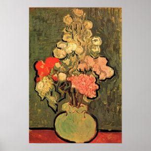 Still Life Vase mit Rose Mallows von van Gogh 1890 Poster