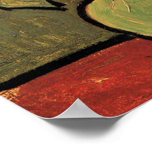 Still Life Vase mit Rose Mallows von van Gogh 1890 Poster (Ecke)