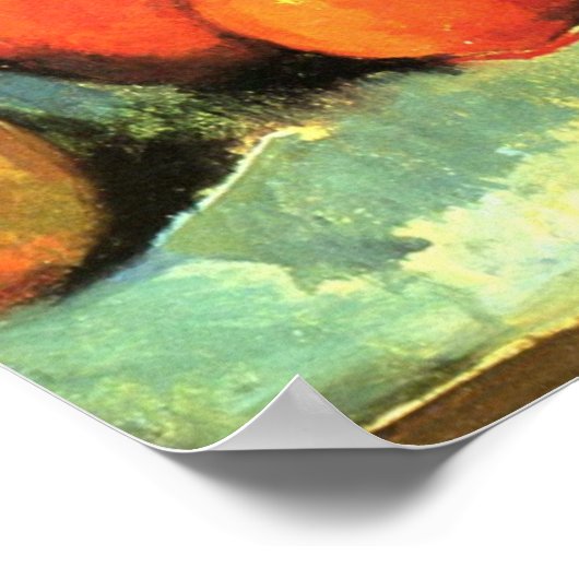 Still Life, Vase mit Tulips von Paul Cezanne Poster (Ecke)