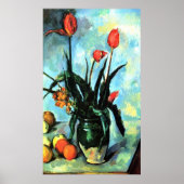 Still Life, Vase mit Tulips von Paul Cezanne Poster (Vorne)