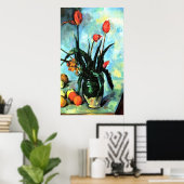 Still Life, Vase mit Tulips von Paul Cezanne Poster (Heimbüro)