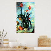 Still Life, Vase mit Tulips von Paul Cezanne Poster (Küche)