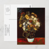 Still Life Vase mit Zinnias Van Gogh Fine Art Postkarte (Vorne/Hinten)