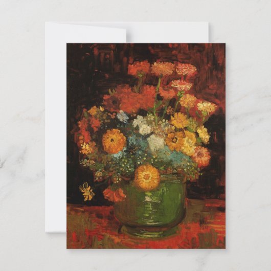 Still Life Vase mit Zinnias von Vincent van Gogh (Vorderseite)