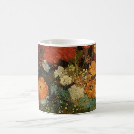 Still Life Vase mit Zinnias von Vincent van Gogh Kaffeetasse (Mittel)