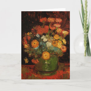 Still Life Vase mit Zinnias von Vincent van Gogh Karte