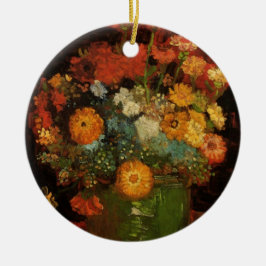 Still Life Vase mit Zinnias von Vincent van Gogh Keramikornament