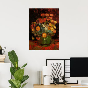 Still Life Vase mit Zinnias von Vincent van Gogh Poster