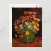 Still Life Vase mit Zinnias von Vincent van Gogh Postkarte (Vorne/Hinten)