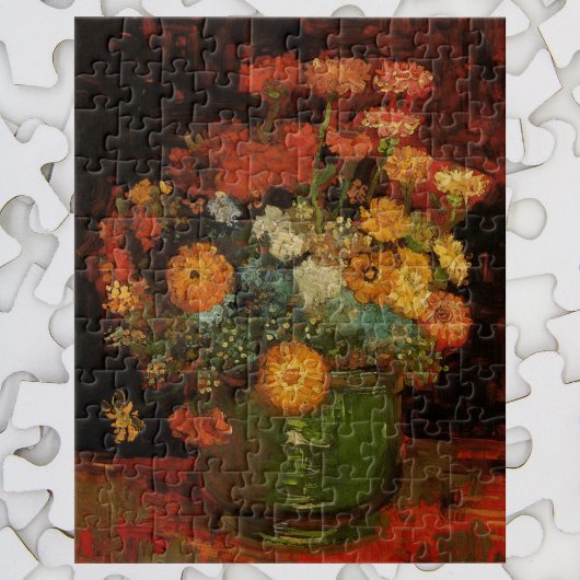 Still Life Vase mit Zinnias von Vincent van Gogh Puzzle