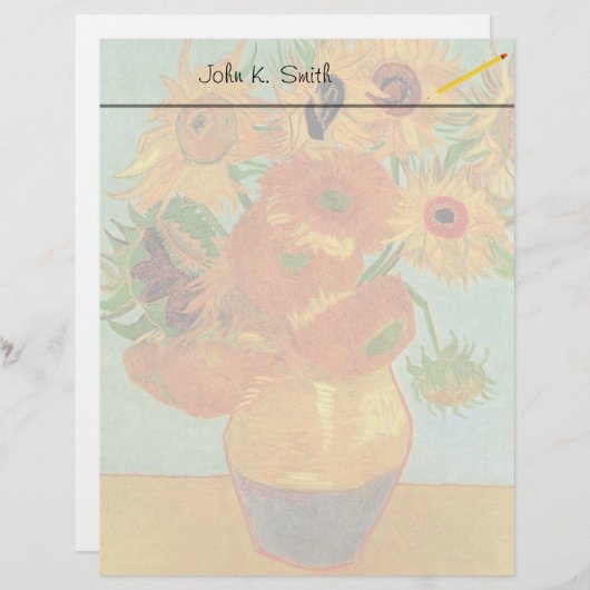 Still Life Vase mit zwölf Sonnenblumen von Van Gog (Vorne/Hinten)