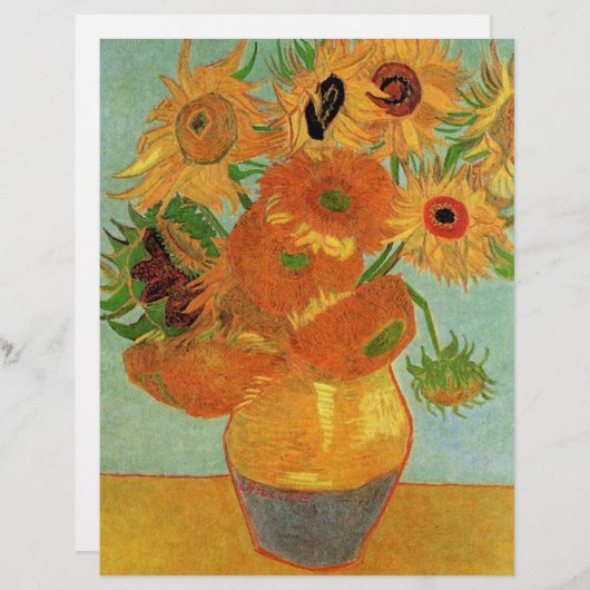 Still Life Vase mit zwölf Sonnenblumen von Van Gog (Vorne/Hinten)